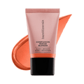 Liquid blush and bronzer in pink tube with copper swatch