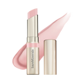 bareMinerals Dewy Lip Gloss-Balm in soft pink, balm stick with swatch.