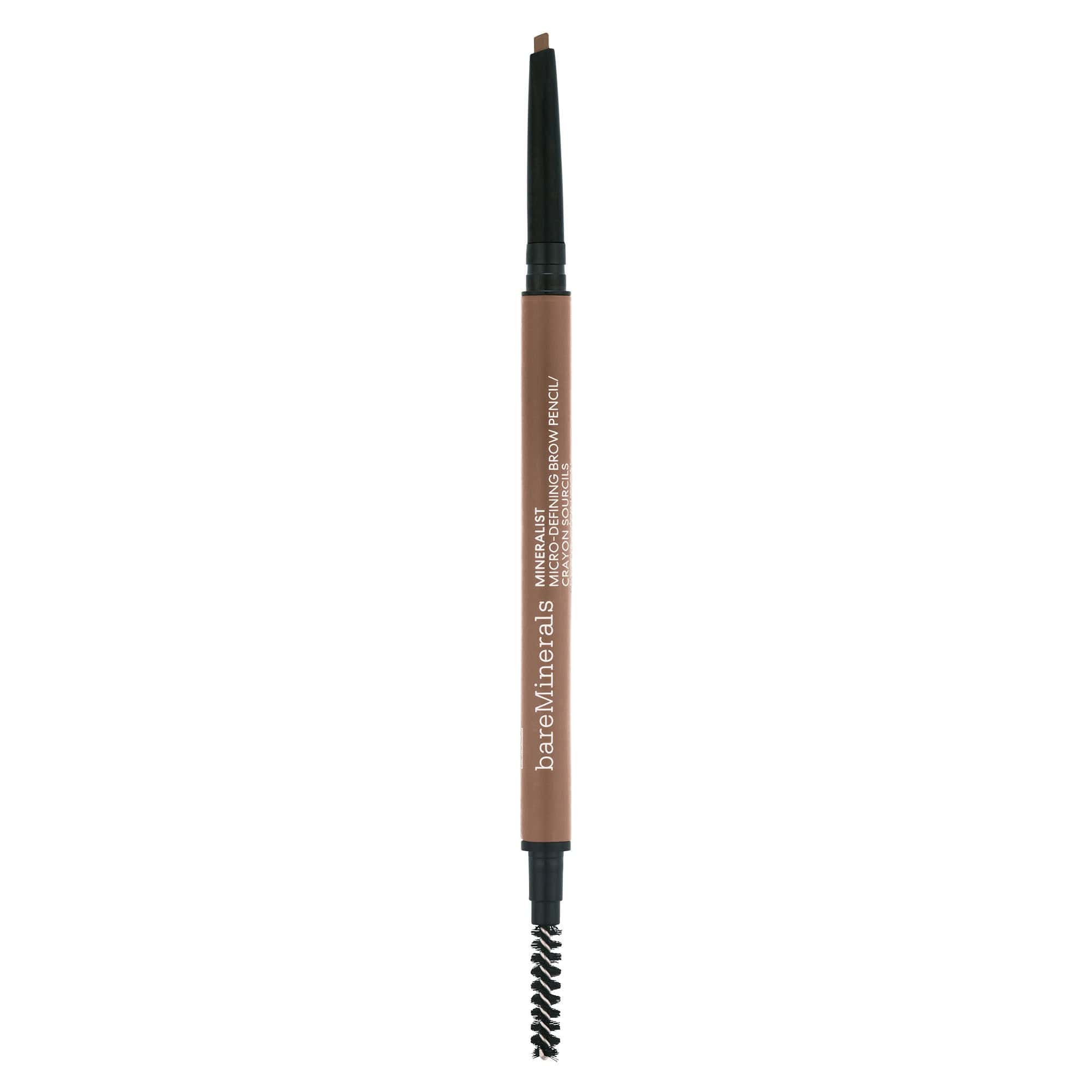 Mineralist micro-defining eyebrow pencil, light brown barrel with spoolie tip