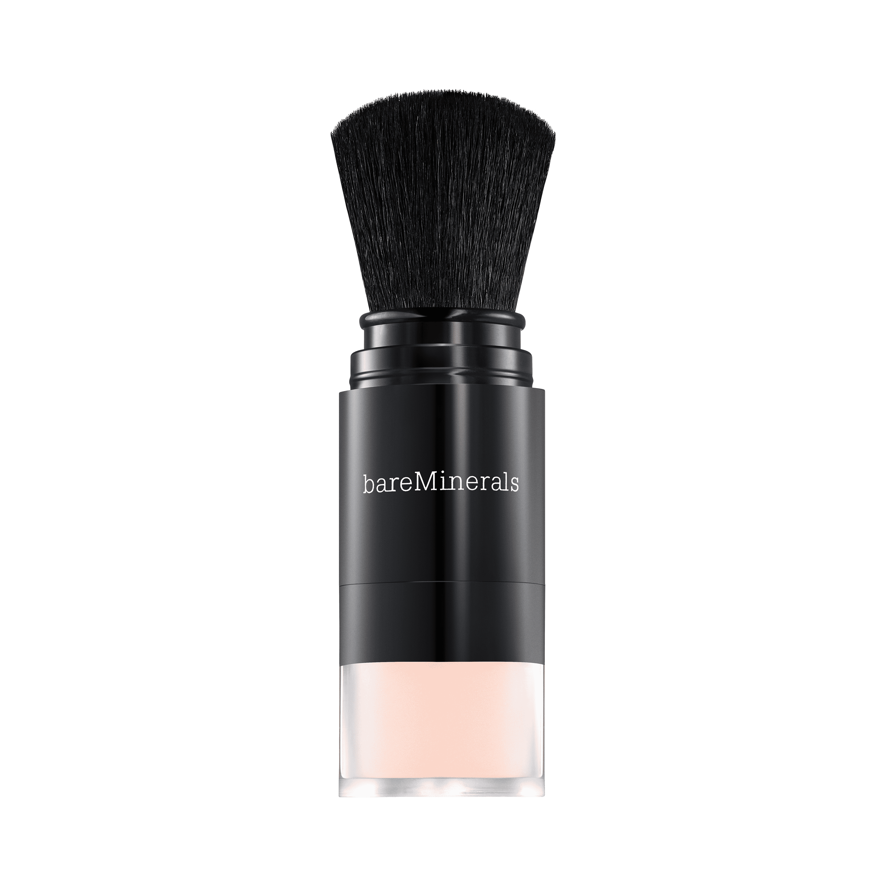 bareMinerals mineral veil protect brush with black bristles and clear base
