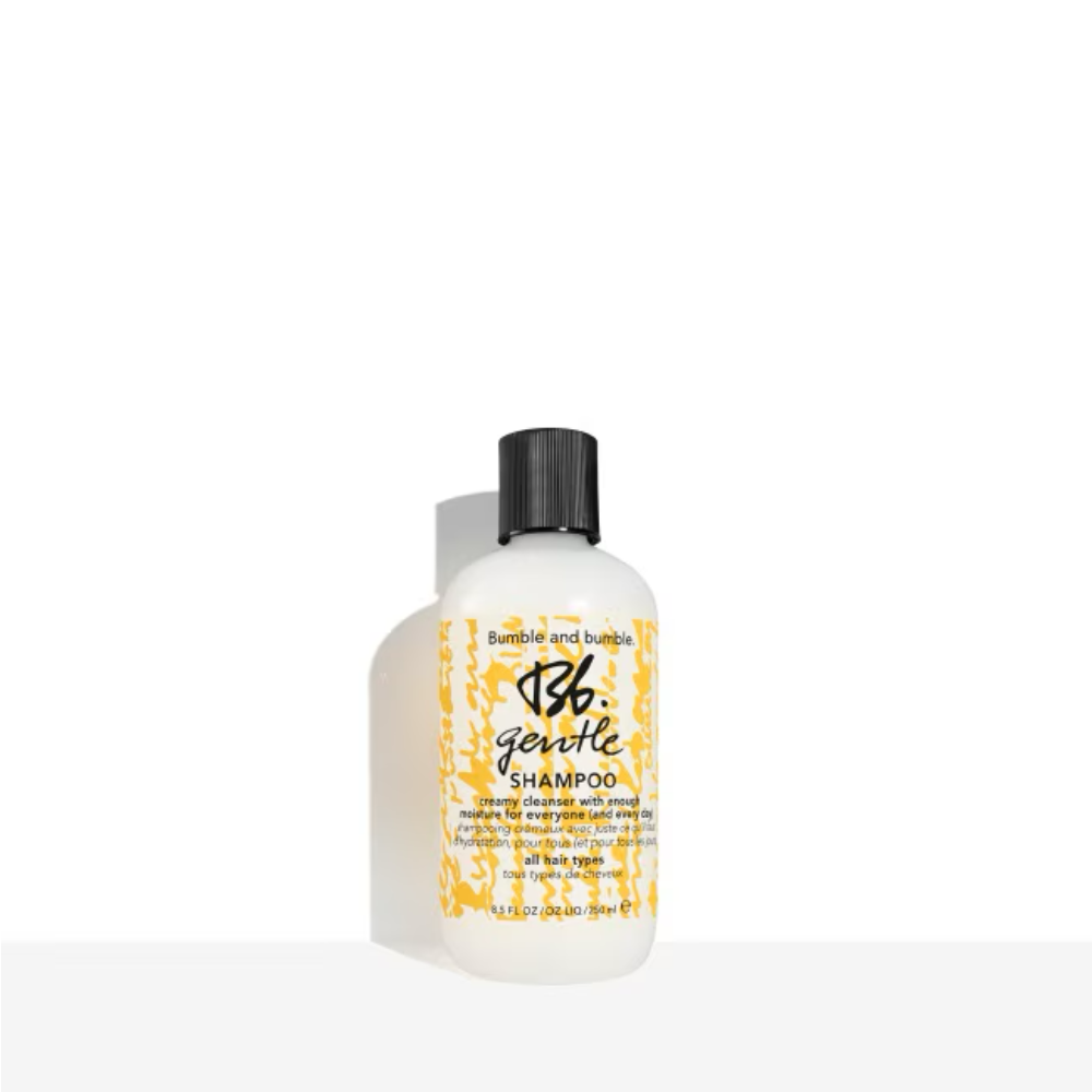 Bumble and bumble Gentle Shampoo bottle, white bottle with black cap, front label