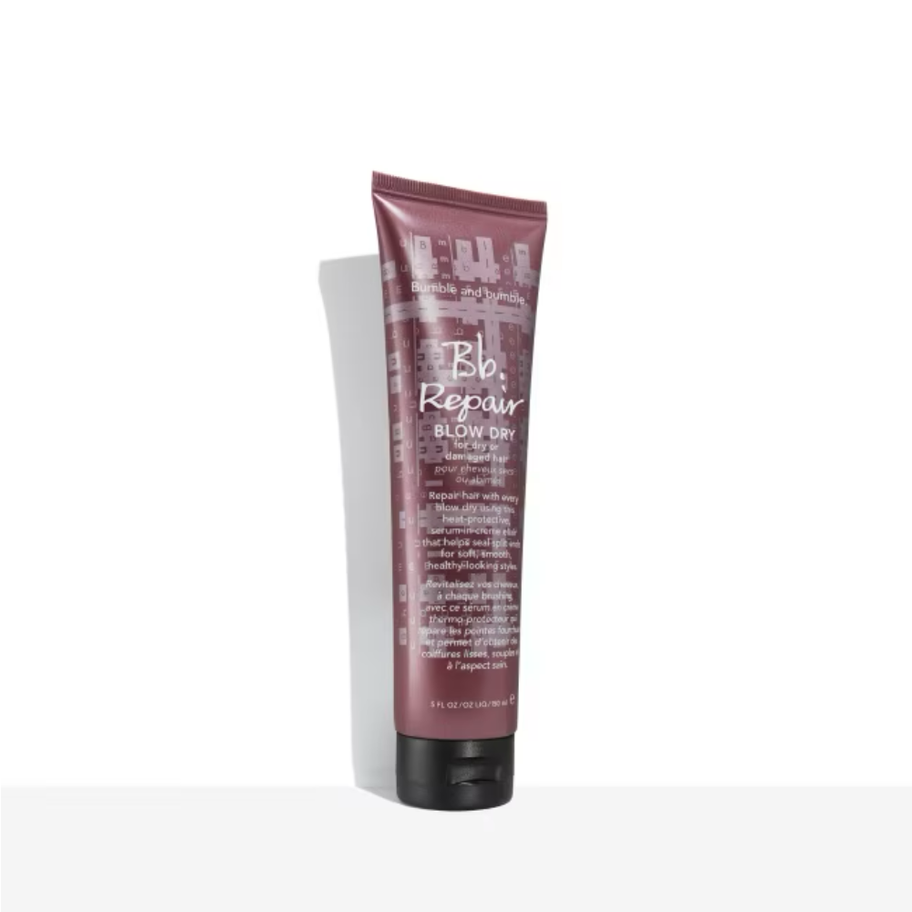 Bumble and Bumble repair blow dry styling cream tube, maroon with black cap