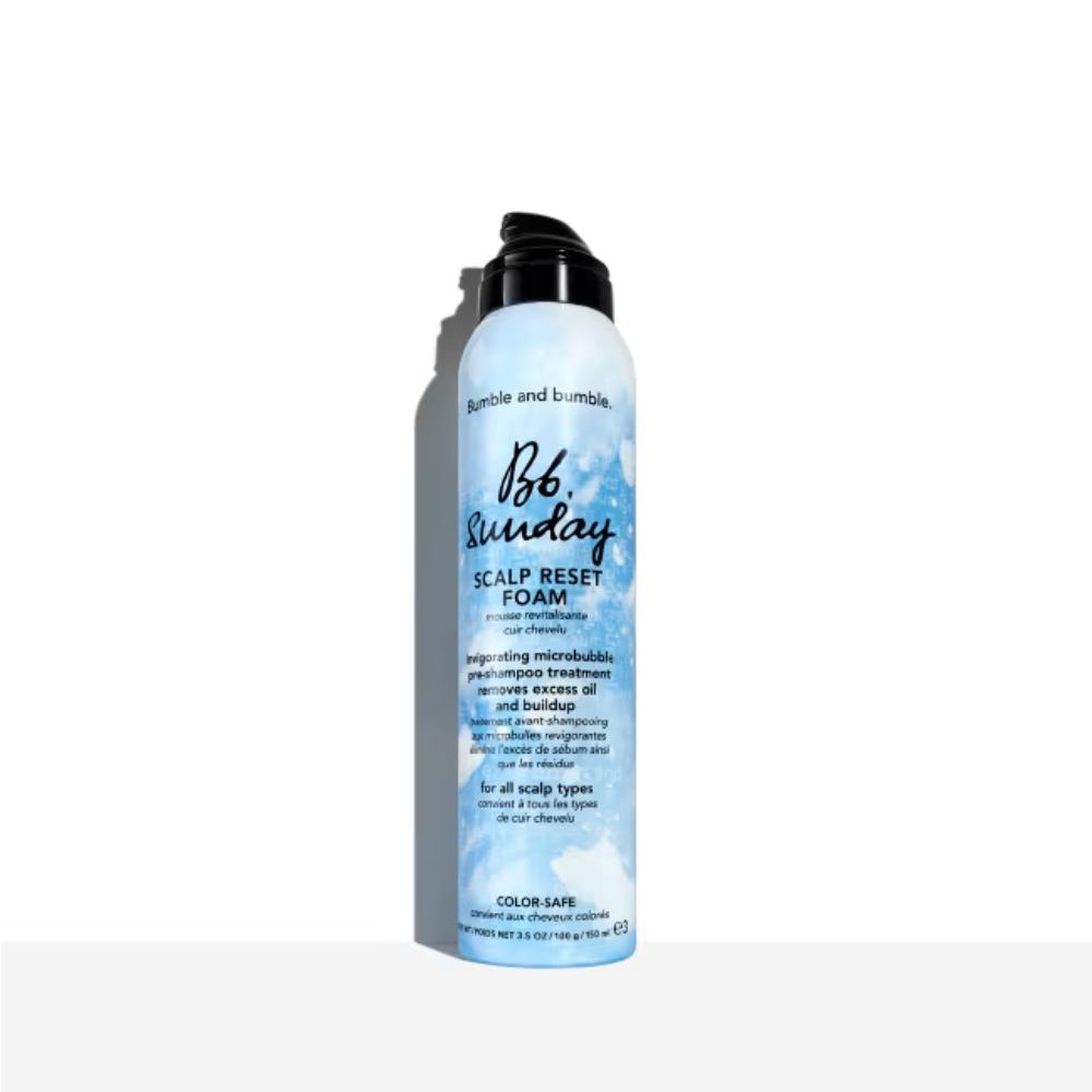 Bumble and Bumble Sunday Scalp Reset Foam bottle with blue label and flip-top cap