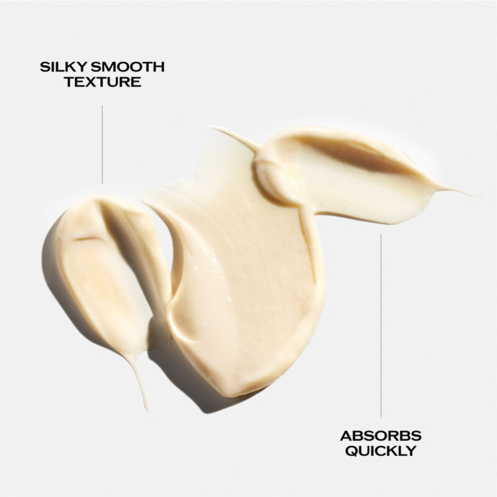 Shiseido Benefiance cream swatch, smooth pale beige texture