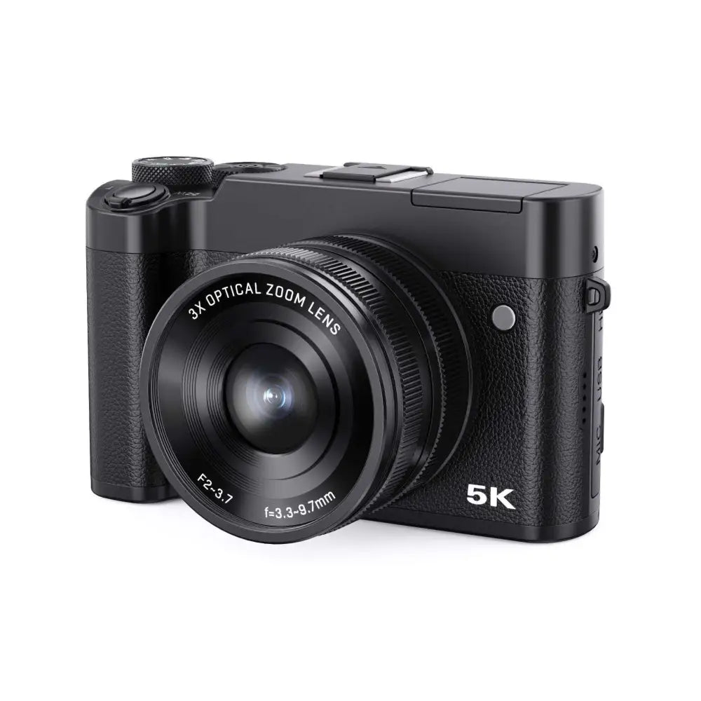 Black 5K Digital Camera with 3x Optical Zoom