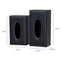 Black Faux Leather Car Tissue Box Cover