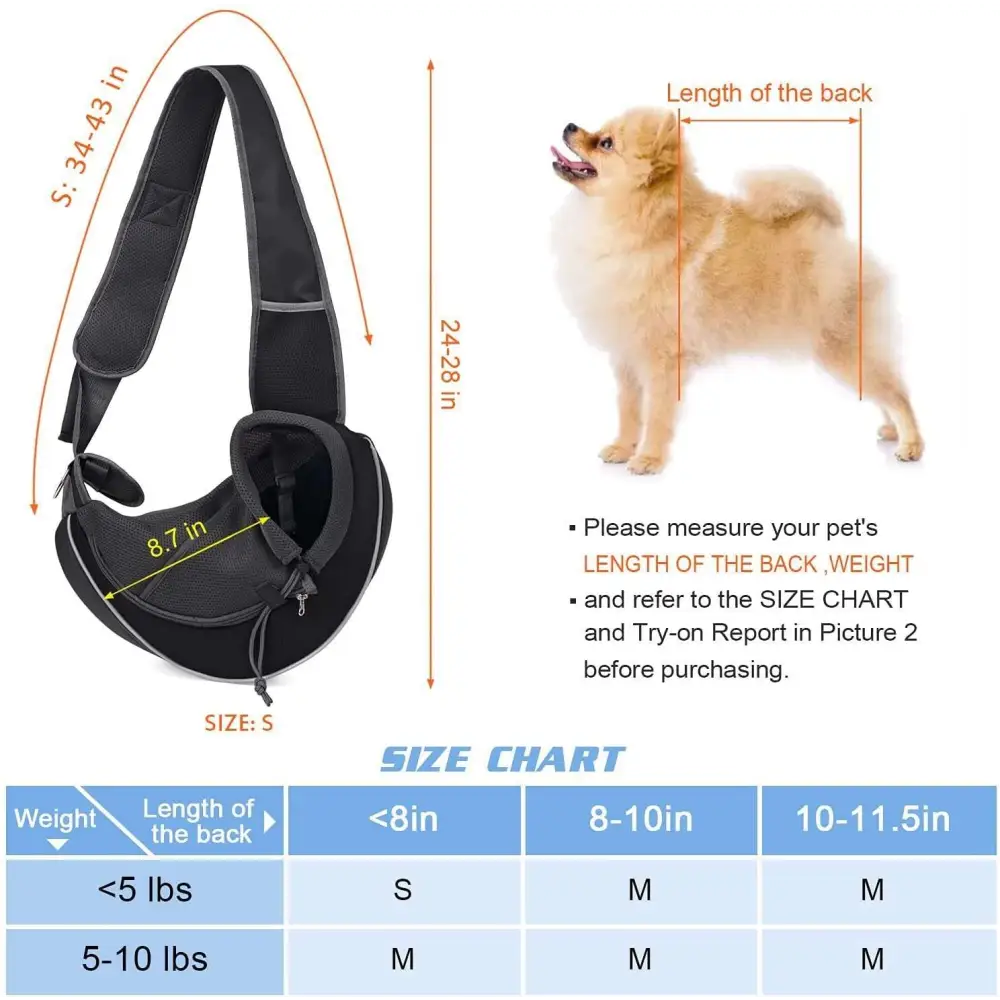 Black Mesh Carrying Pets Bag for Women