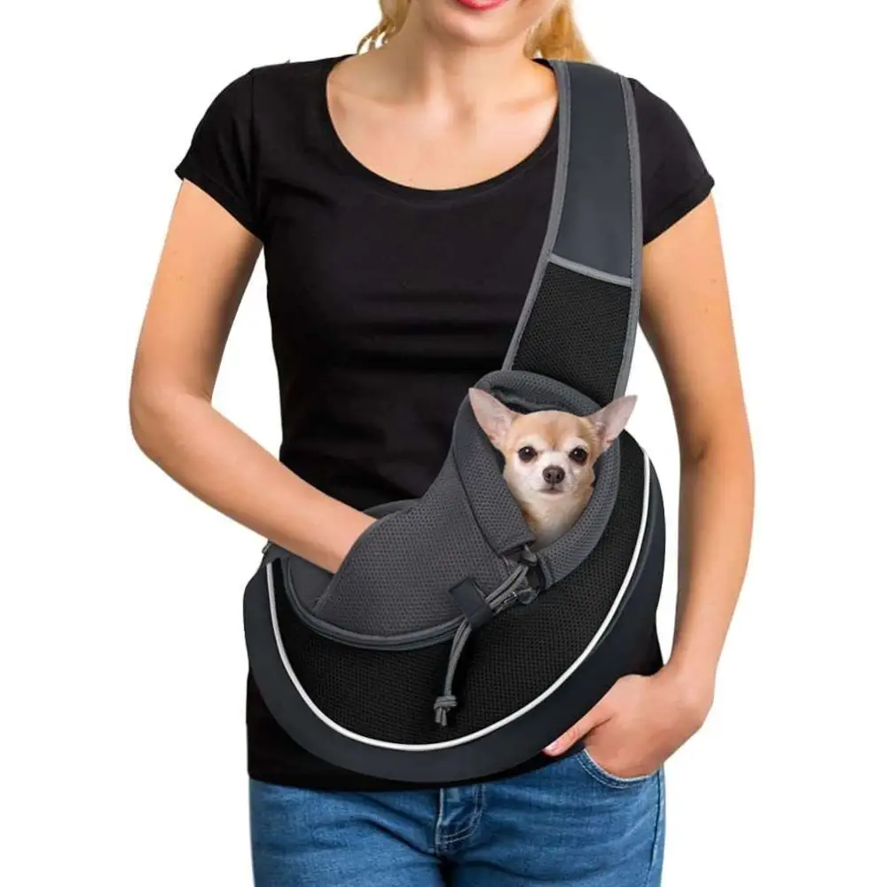 Black Mesh Carrying Pets Bag for Women