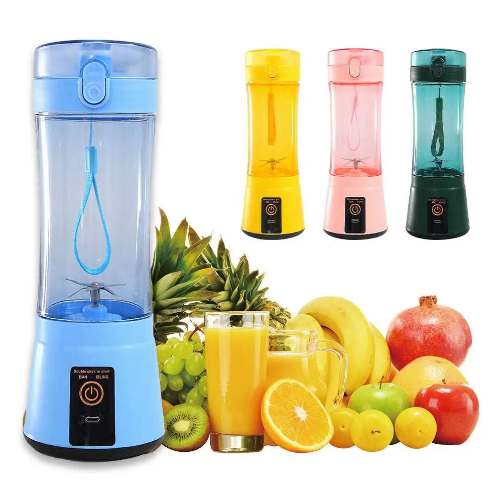 Blue Portable Electric Fruit Juicer USB Rechargeable Mixer
