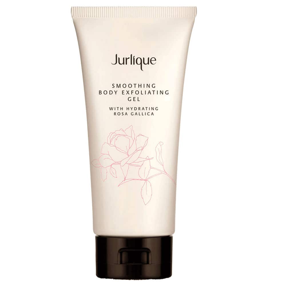Jurlique smoothing body exfoliating gel in beige tube with black cap