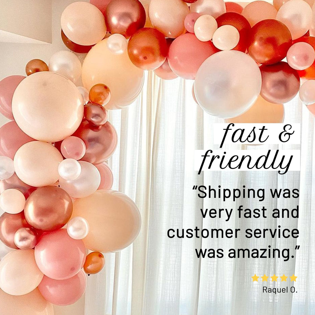 Dusty Rose Boho Balloon Garland Kit | Blush Chrome Rose Gold DIY Arch