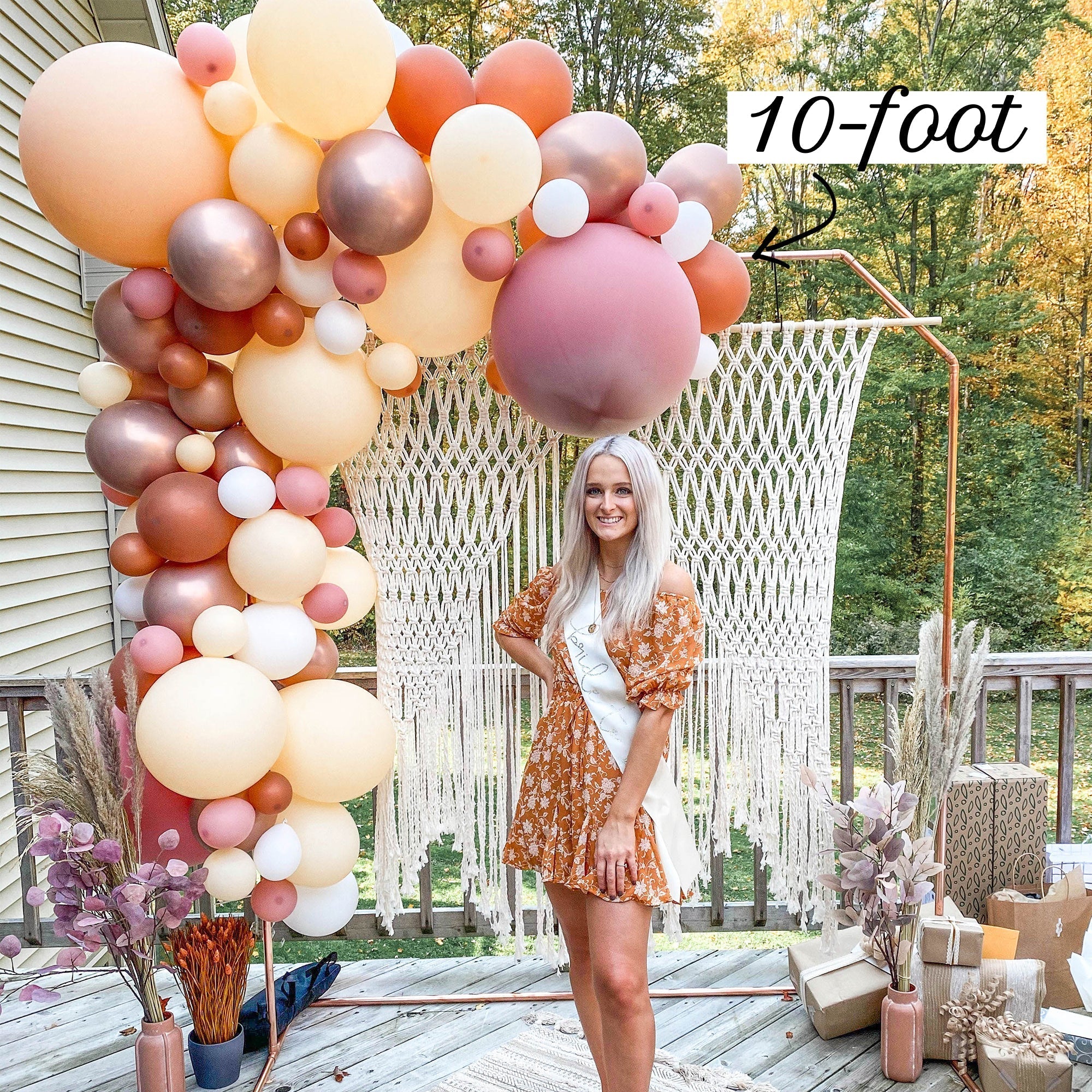 Dusty Rose Boho Balloon Garland Kit | Blush Chrome Rose Gold DIY Arch