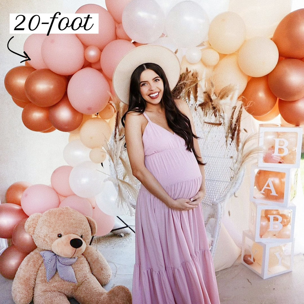 Dusty Rose Boho Balloon Garland Kit | Blush Chrome Rose Gold DIY Arch