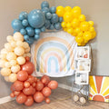 Retro Rainbow Balloon Garland Kit – Blue & Orange
