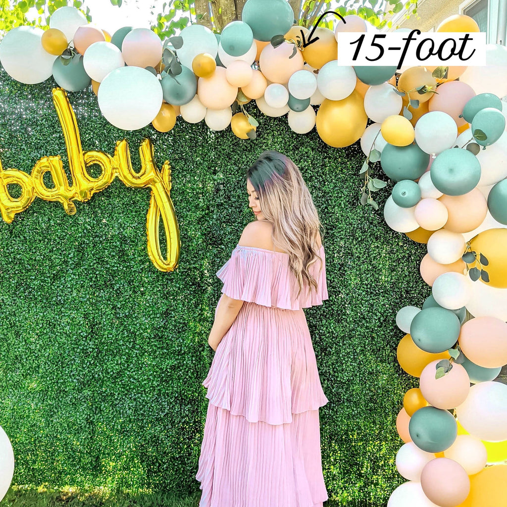 Boho Safari Balloon Garland Kit | Sage Green White Gold DIY Arch