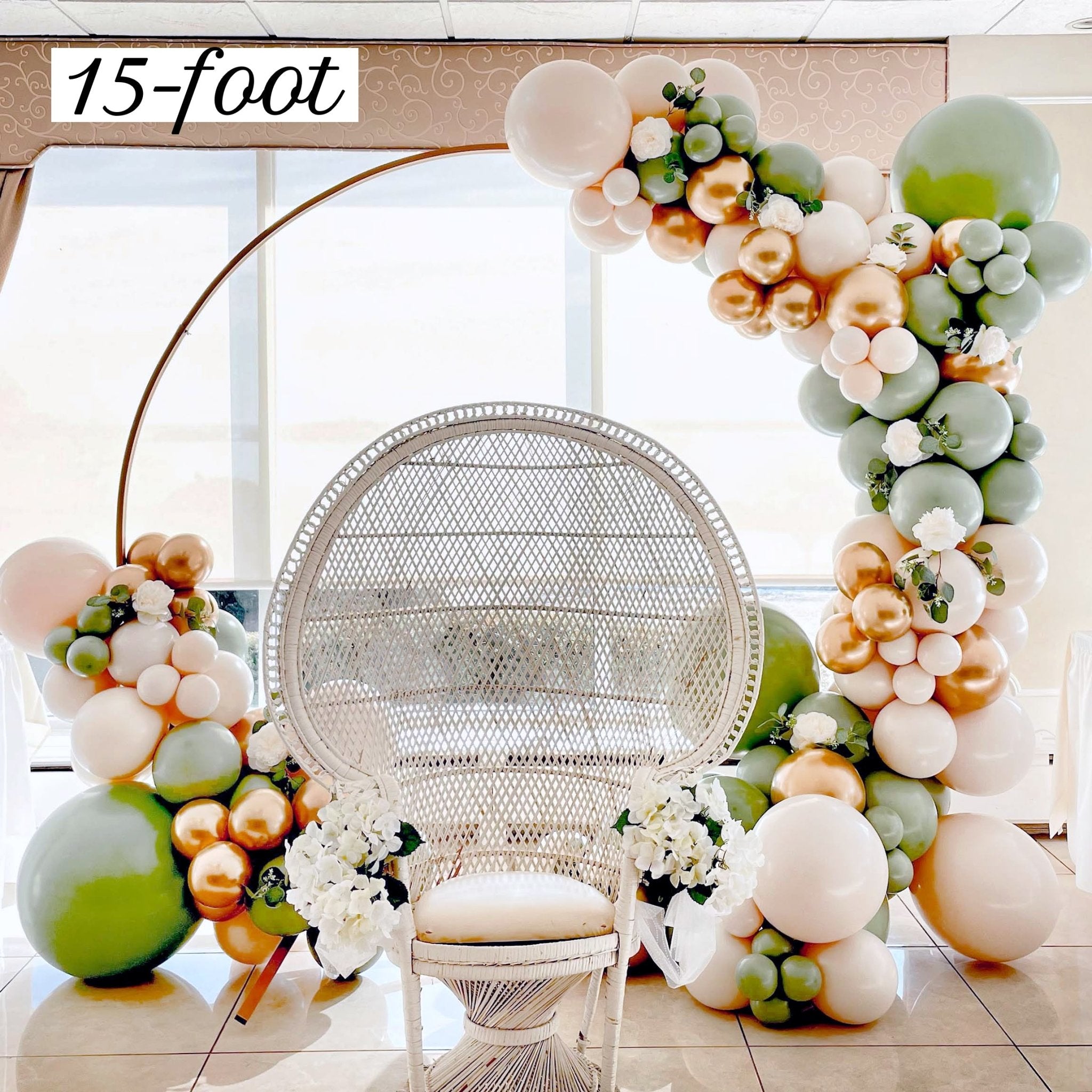 Boho Safari Balloon Garland Kit | Sage Green White Gold DIY Arch