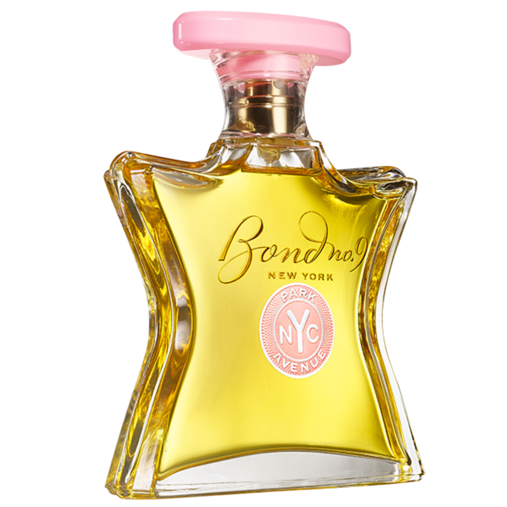 Bond No.9 Park Avenue EDP perfume bottle with pink cap and gold-toned liquid