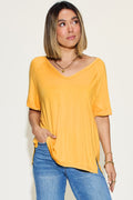 Super Soft Bamboo Tee with Slit V-Neck