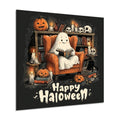 Cute Halloween Ghost Tempered Glass Wall Art | Cozy Spooky Decor