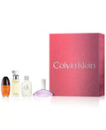Calvin Klein women's fragrance gift set with box, bottles, and small container