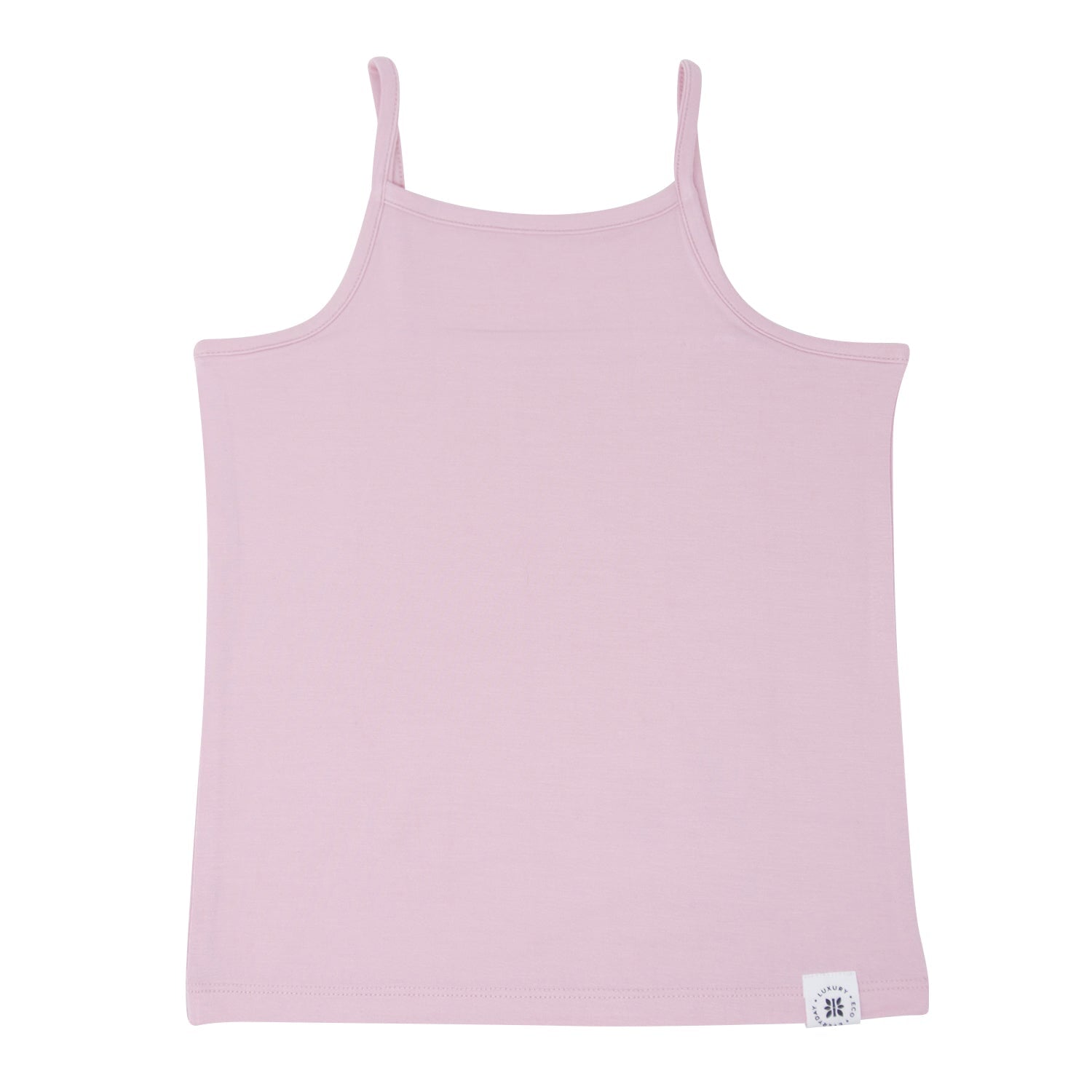 Candy pink girls camisole with spaghetti straps and scoop neckline