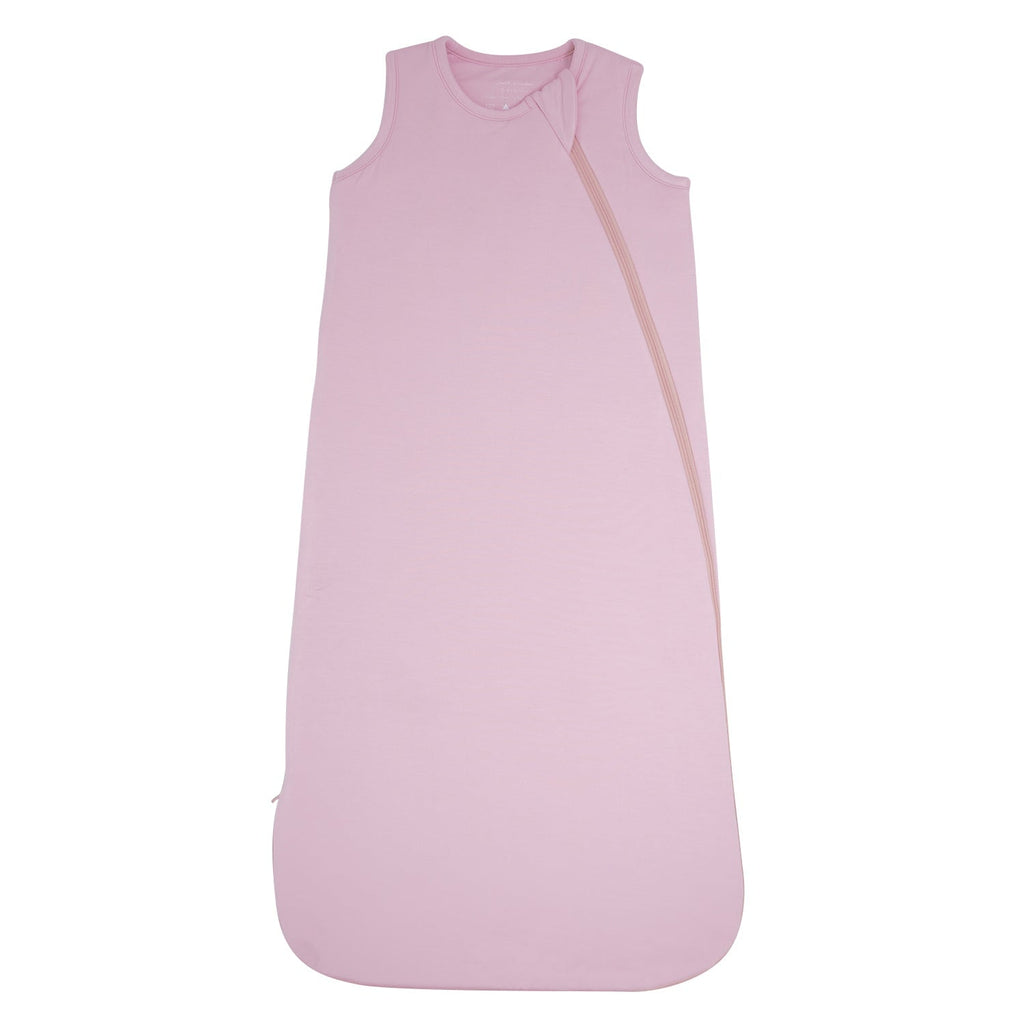 Candy pink sleeveless baby sleep sack with full-length front zipper