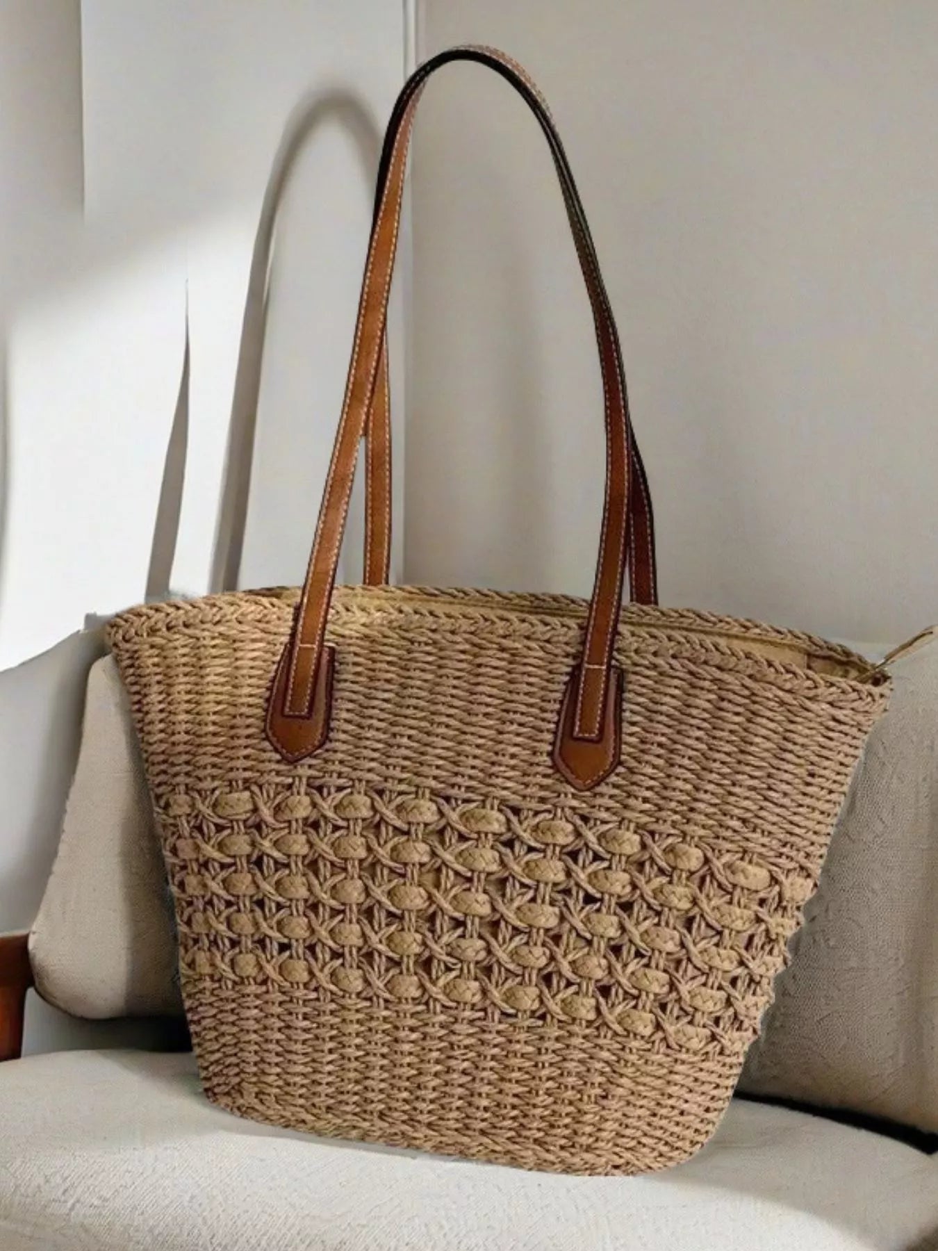 Straw Shoulder Bag - Handwoven Summer Purse for Effortless Style
