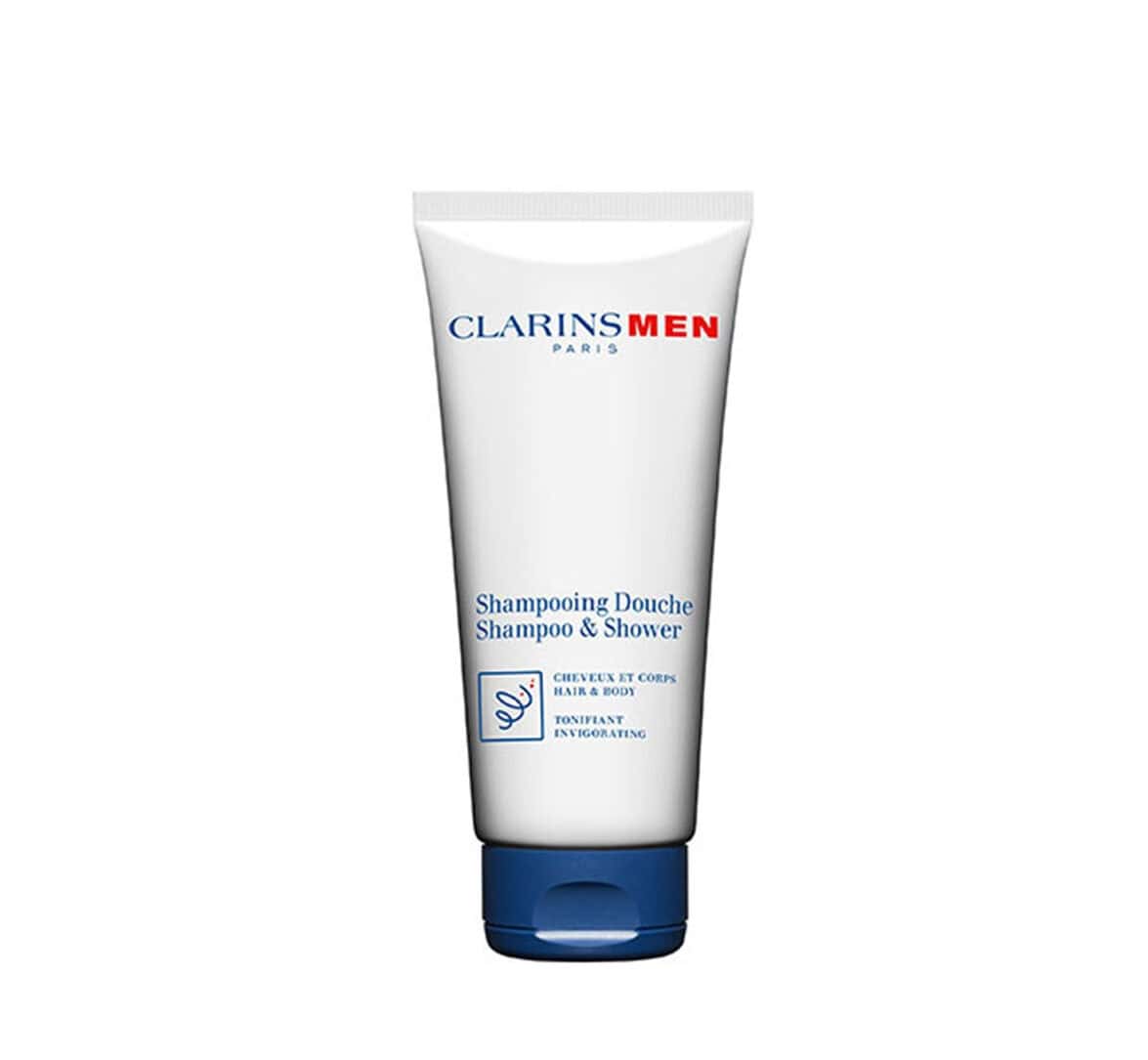 ClarinsMen shampoo & shower tube with blue cap