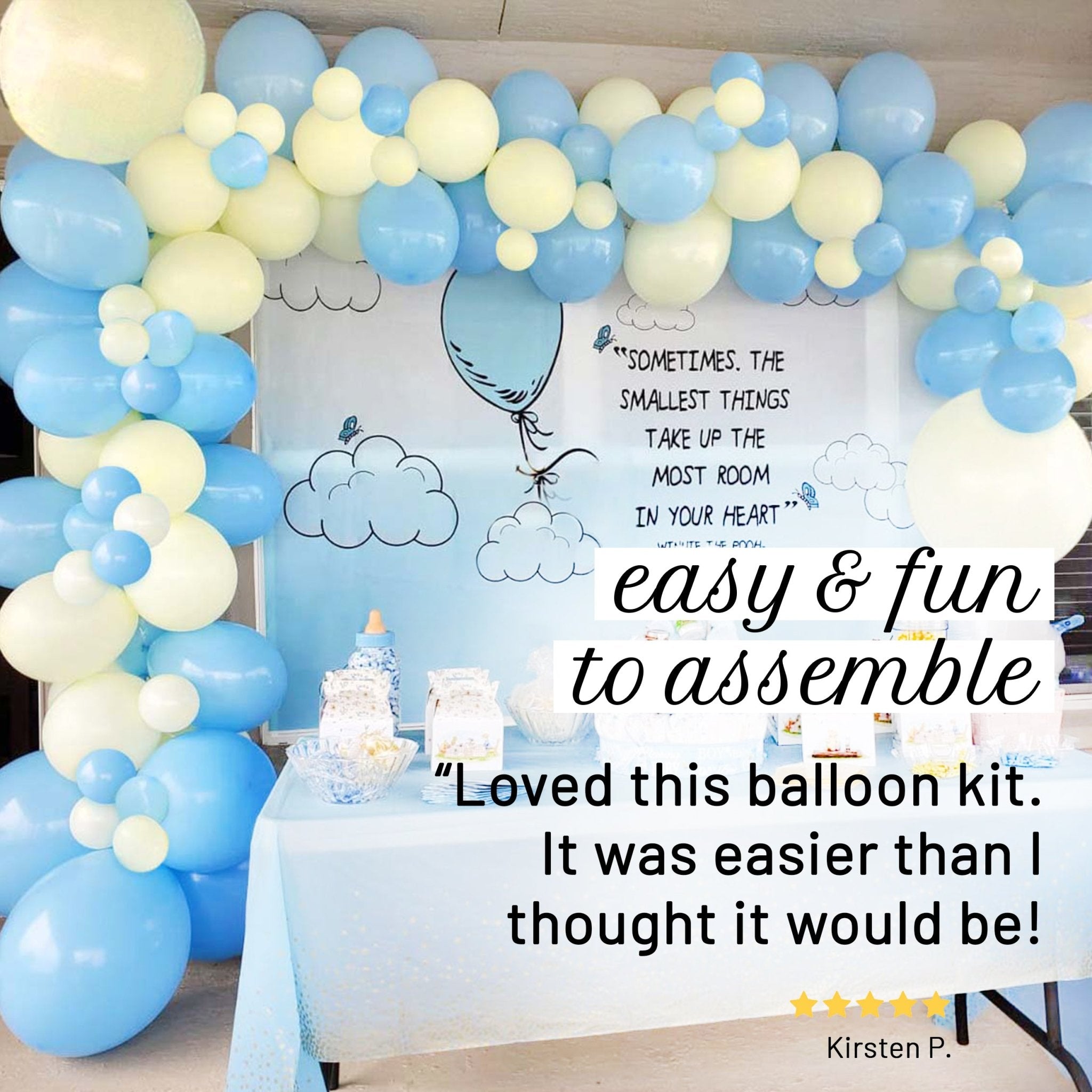 Pastel Blue & Yellow Balloon Garland Kit | First Bee Day & Baby Shower DIY Arch