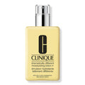 Clinique moisturizing lotion bottle with pump, pale yellow with black label