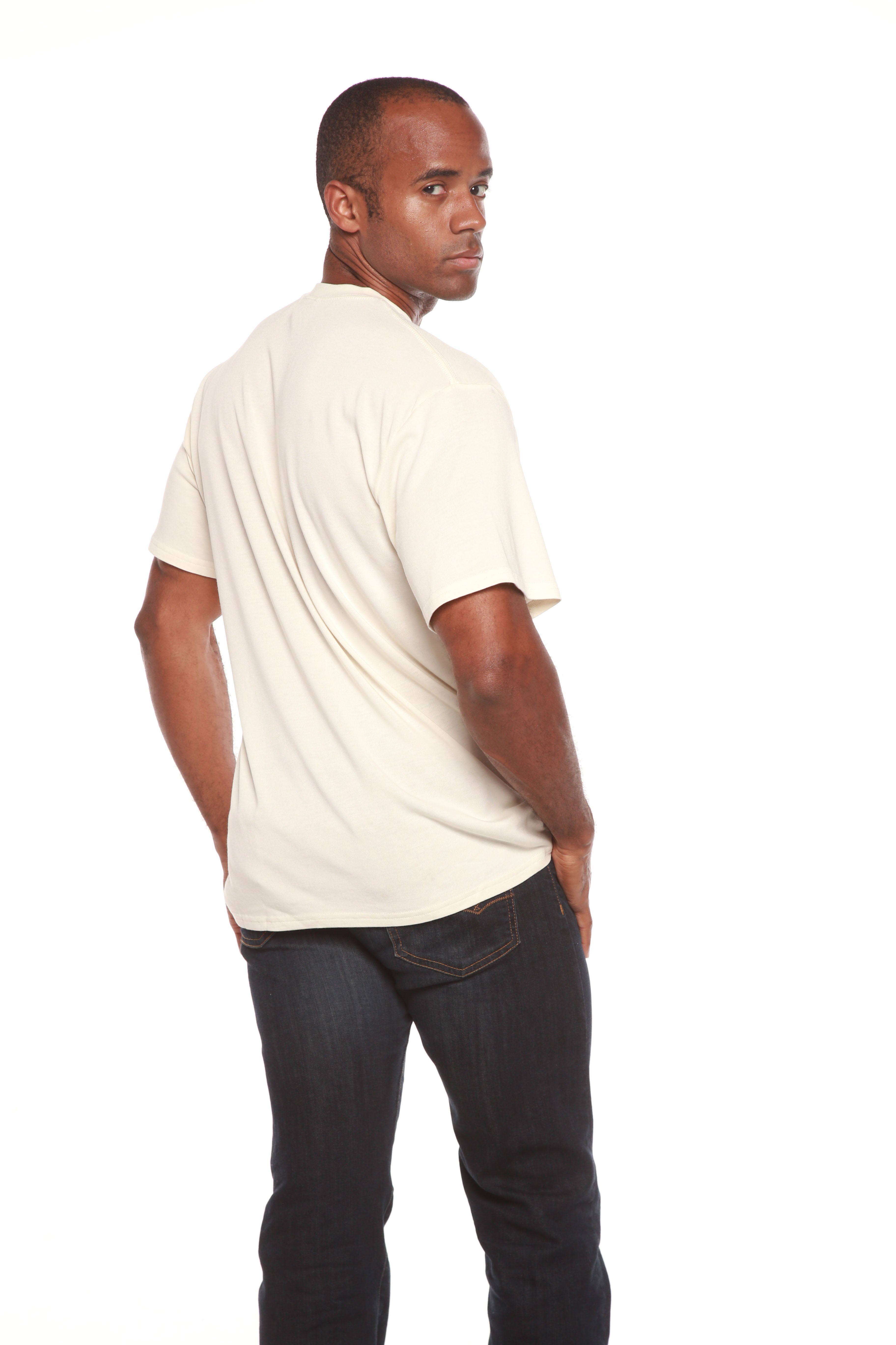 Custom Printed Men's Bamboo Viscose/Organic Cotton Short Sleeve T-Shirt