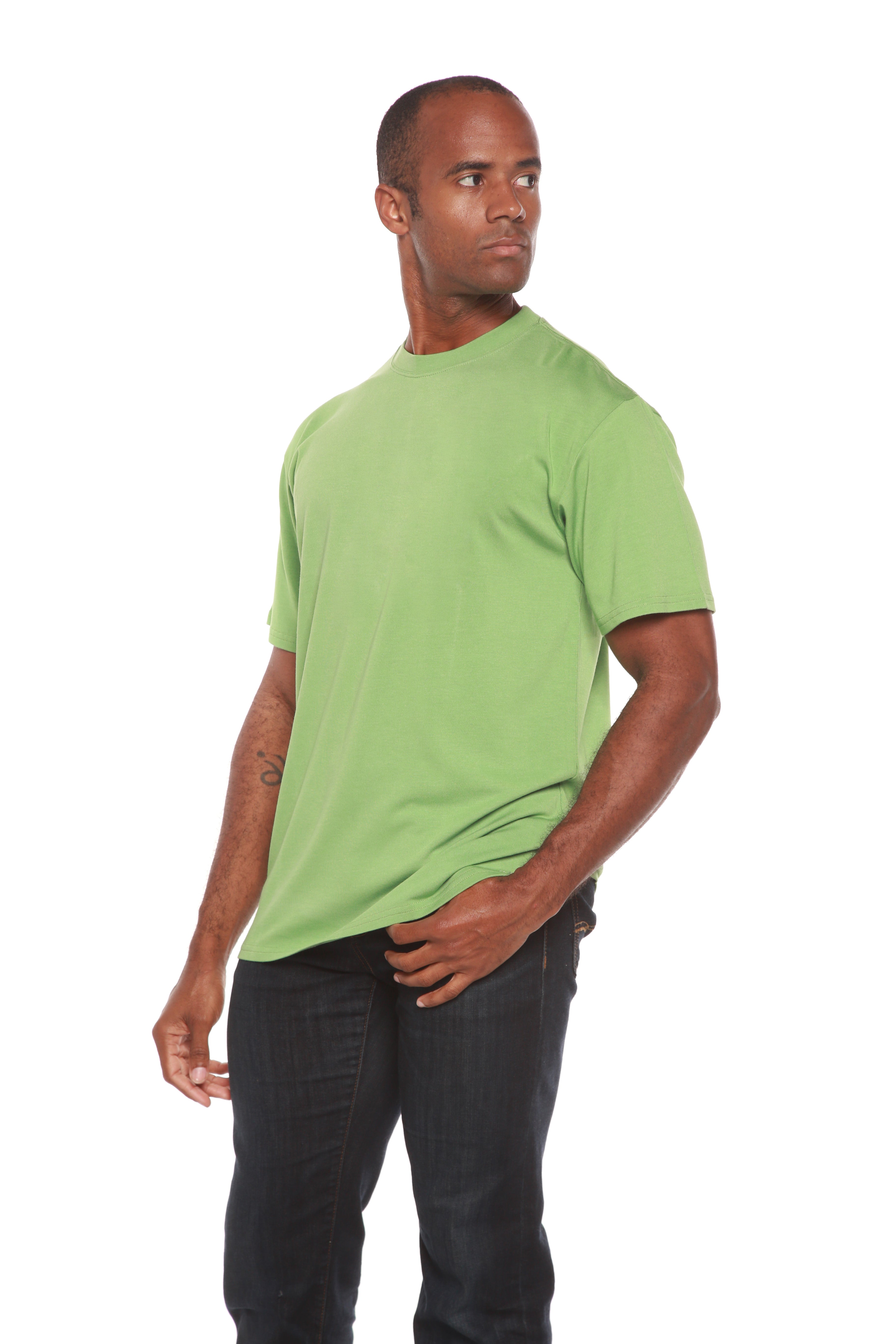 Custom Printed Men's Bamboo Viscose/Organic Cotton Short Sleeve T-Shirt