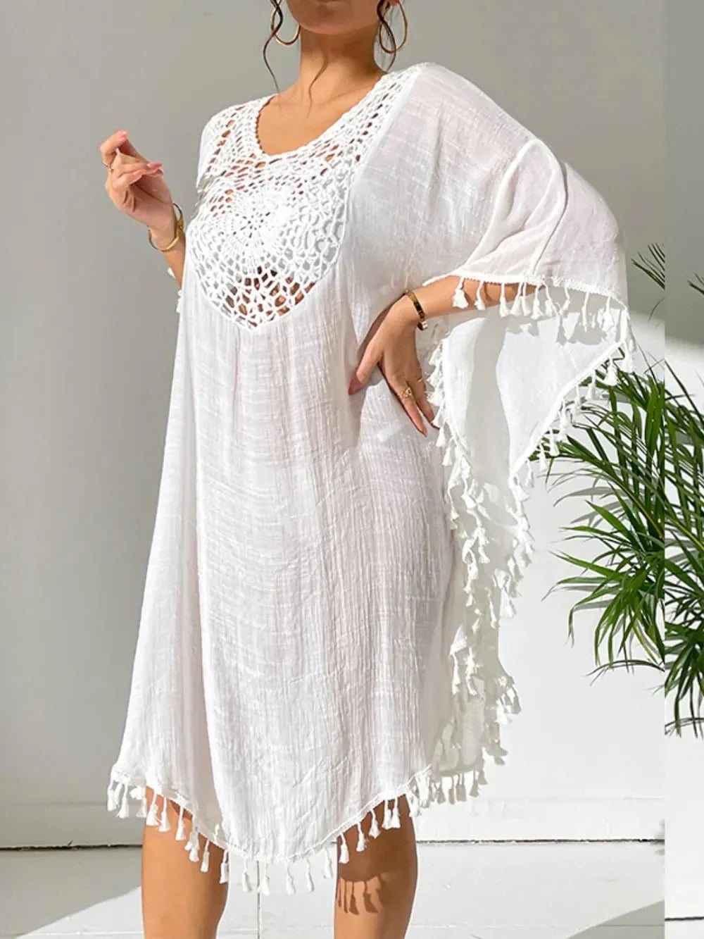 Tassel Cutout Cover-Up Dress for Effortless Summer Style