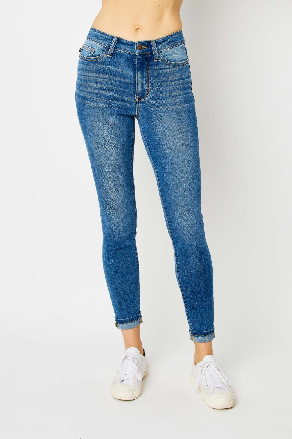 Judy Blue Low Rise Super Stretch Skinny Jeans with Cuffs