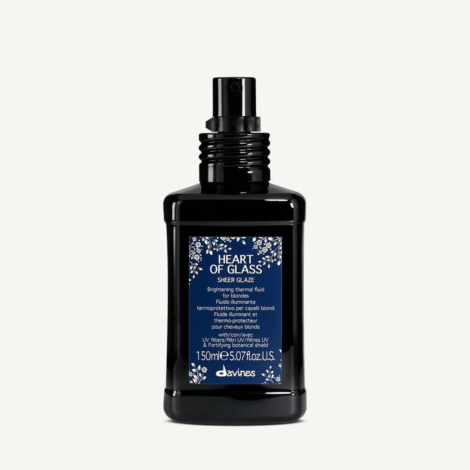 Davines Heart of Glass Sheer Glaze hair gloss bottle, 150 mL