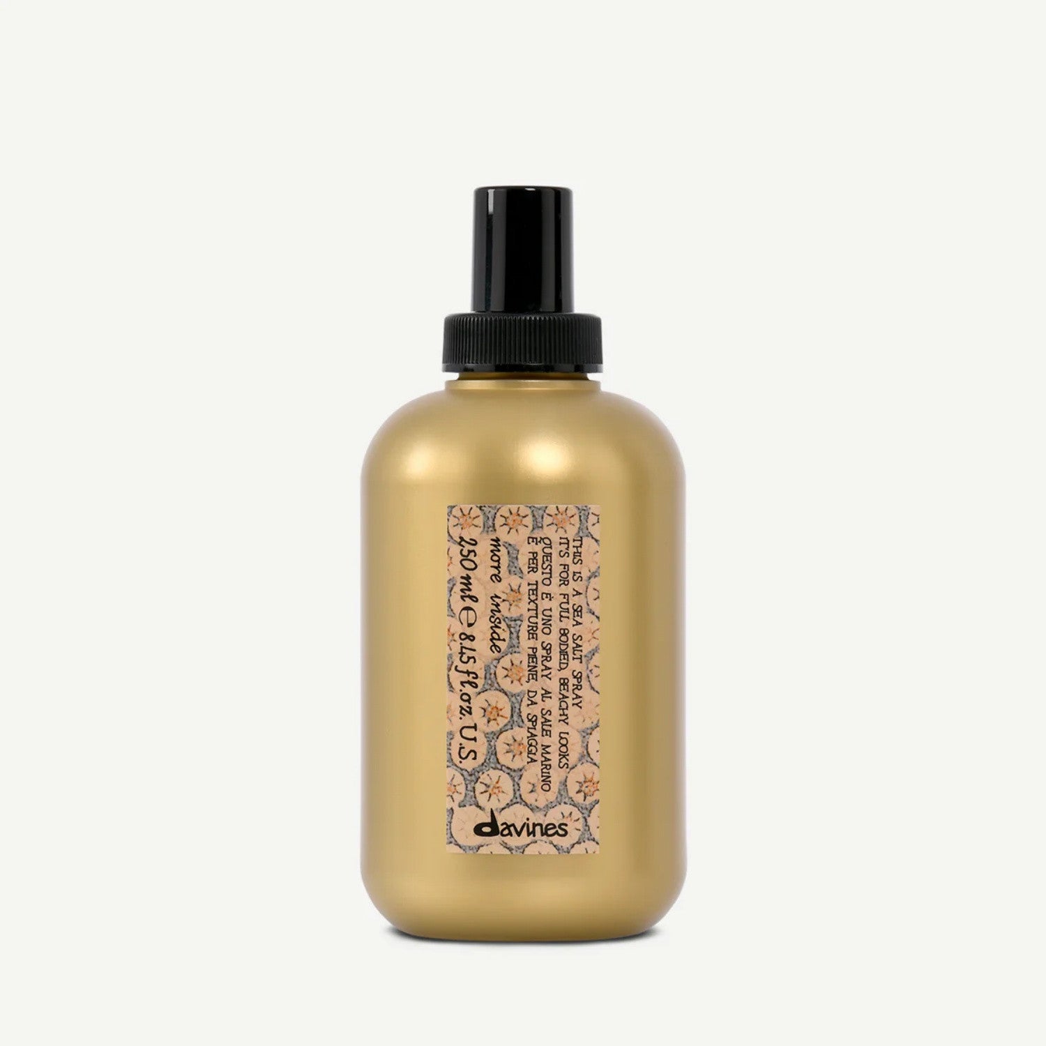 Sea salt hair spray bottle with black pump, 250 mL