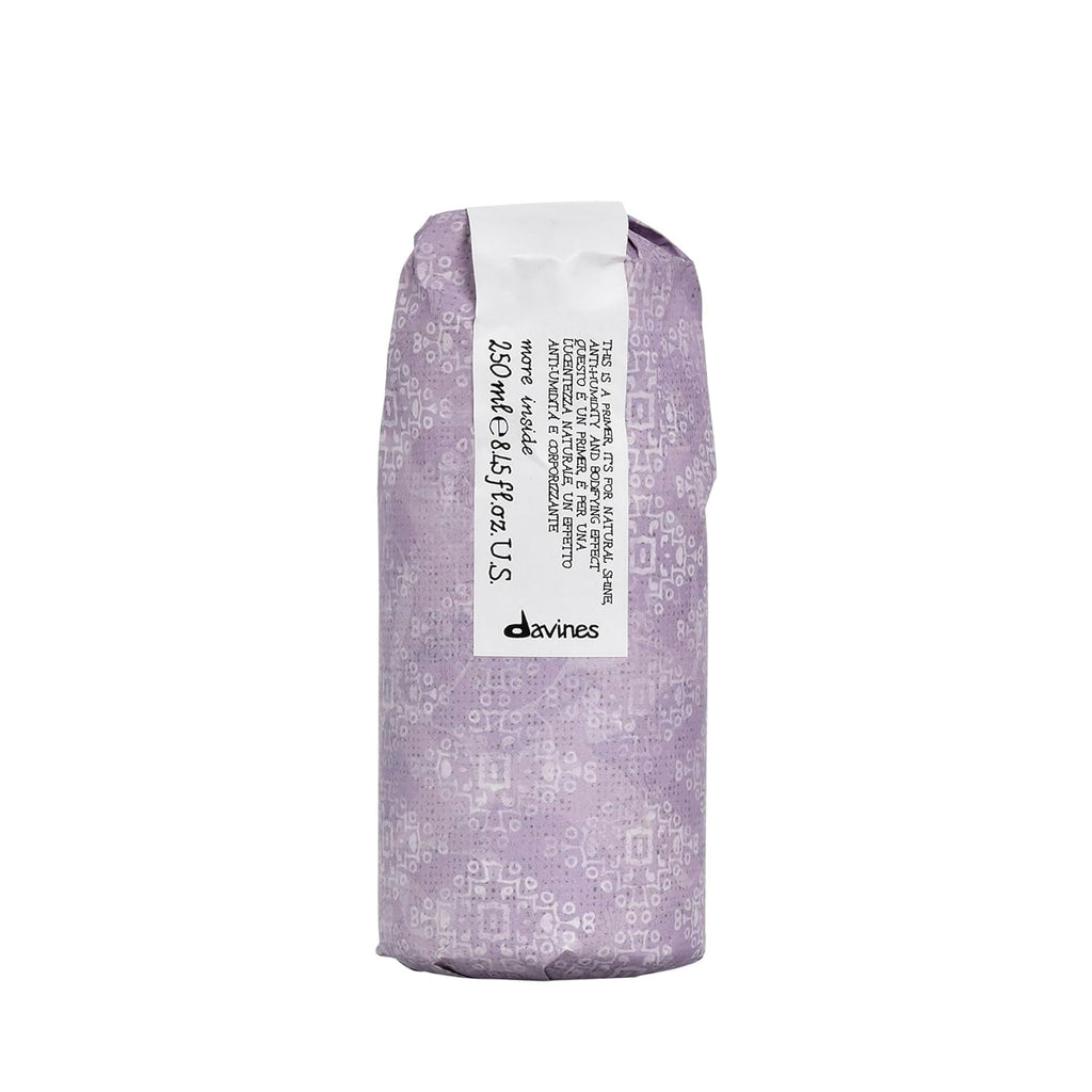 Lavender product pouch with Davines label, blow dry primer packaging