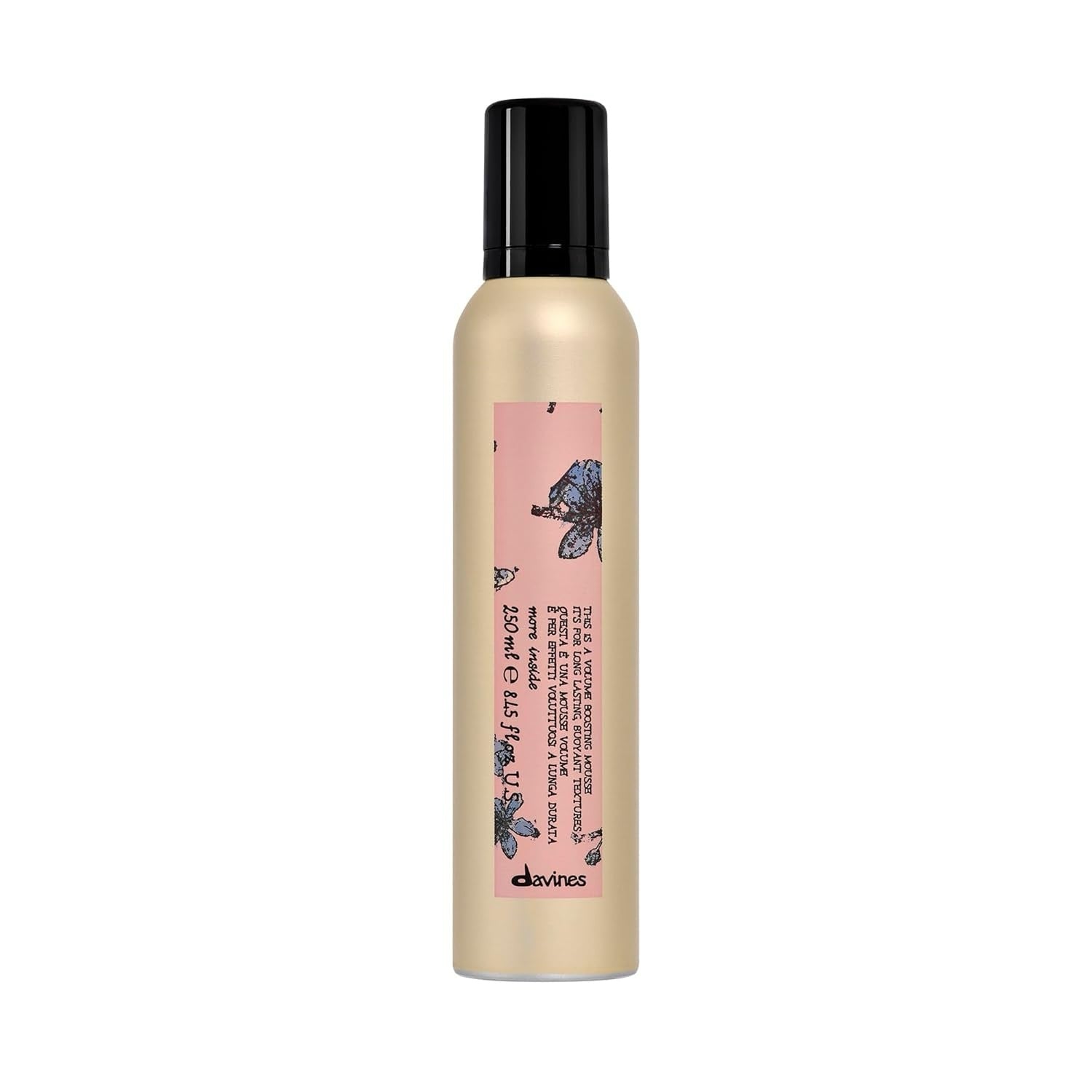 Hair volume boosting mousse bottle with black pump, beige