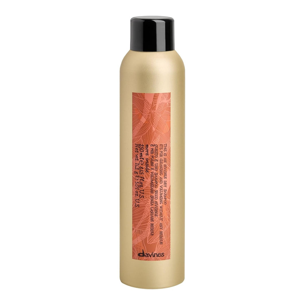 Davines invisible dry shampoo bottle, 250 mL, beige with black cap