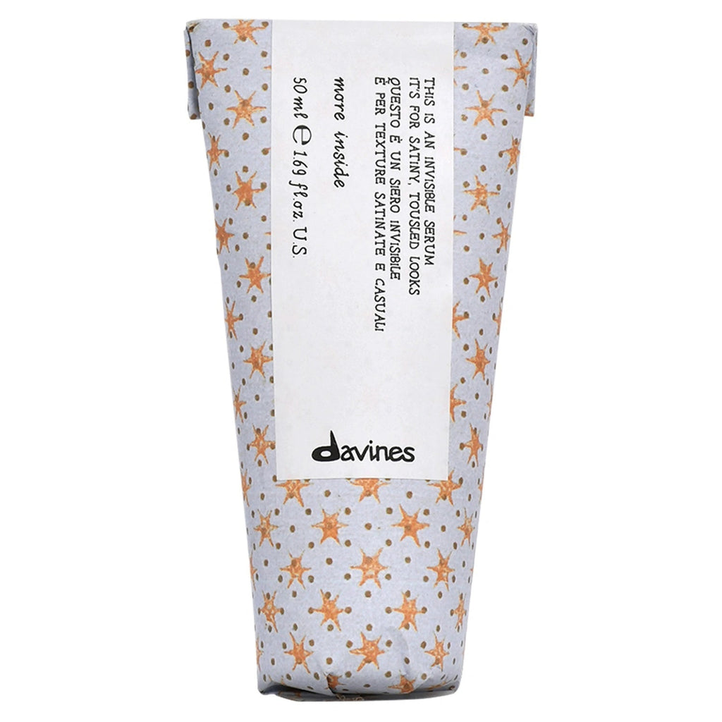 Davines invisible serum tube, white with star pattern and product label