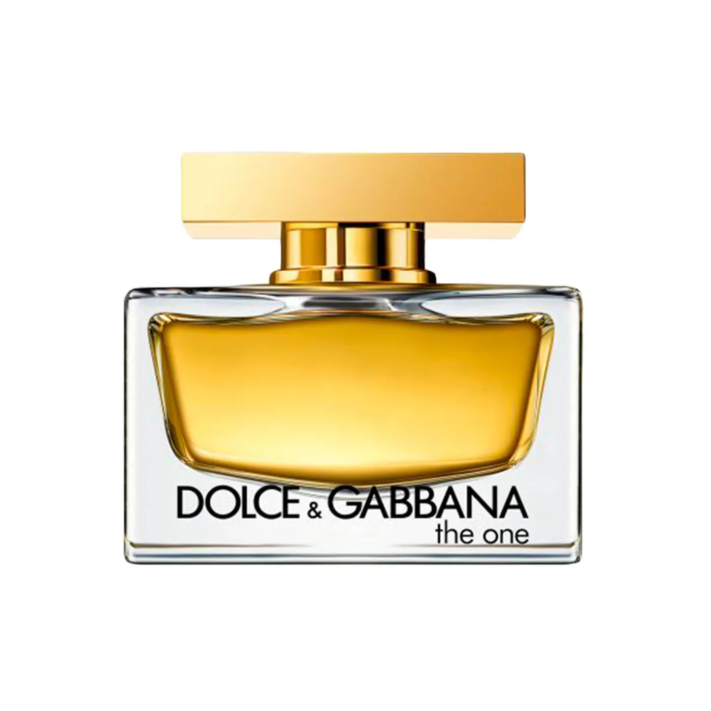 Dolce & Gabbana The One eau de parfum bottle with gold cap and amber glass