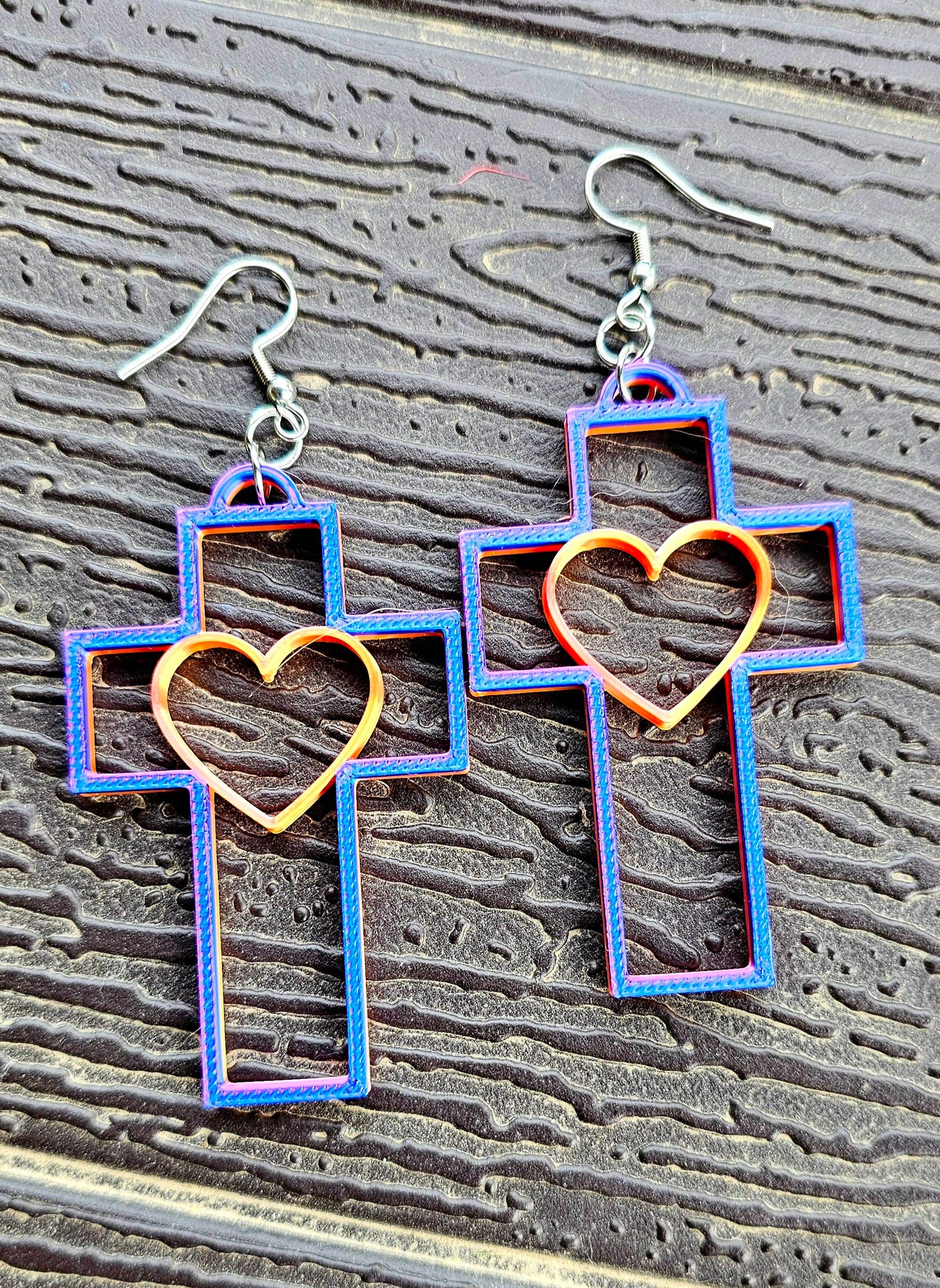3D PRINTED CHRISTIAN CROSS EARRINGS - MADE IN THE USA!