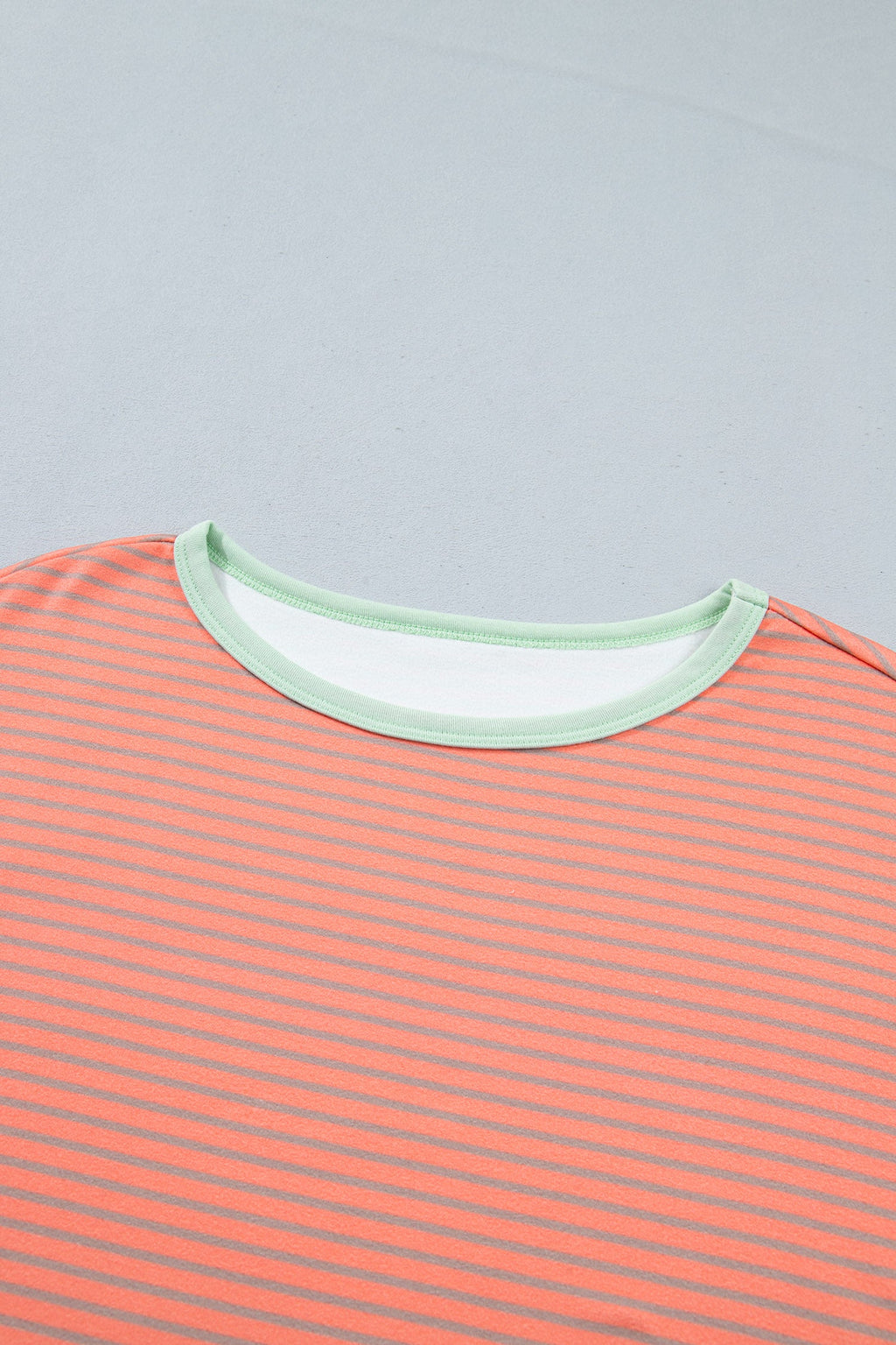 Stripe Colorblock Raw Seam Long Sleeve Top