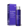 Elemis de-stress massage oil set: purple bottle with silver cap and purple box, 100 ml