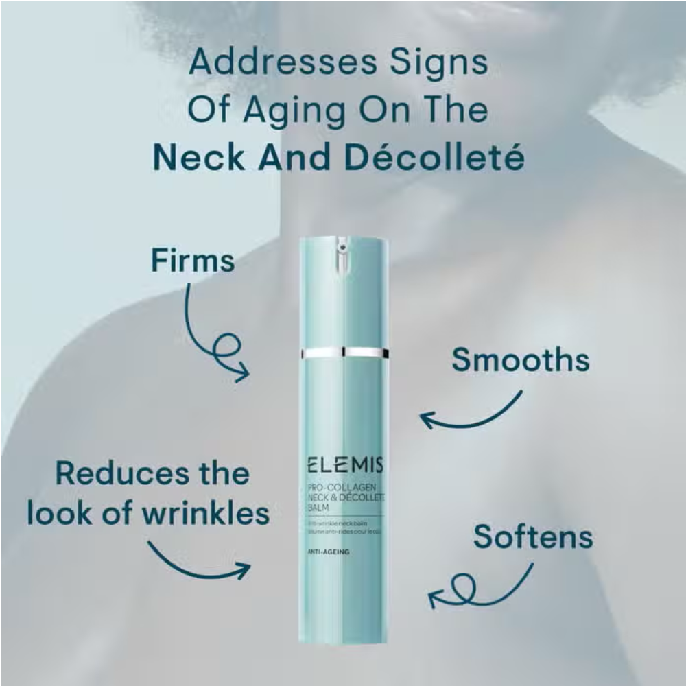 Elemis balm bottle with smoothing/firming arrows, light blue, 50 ml