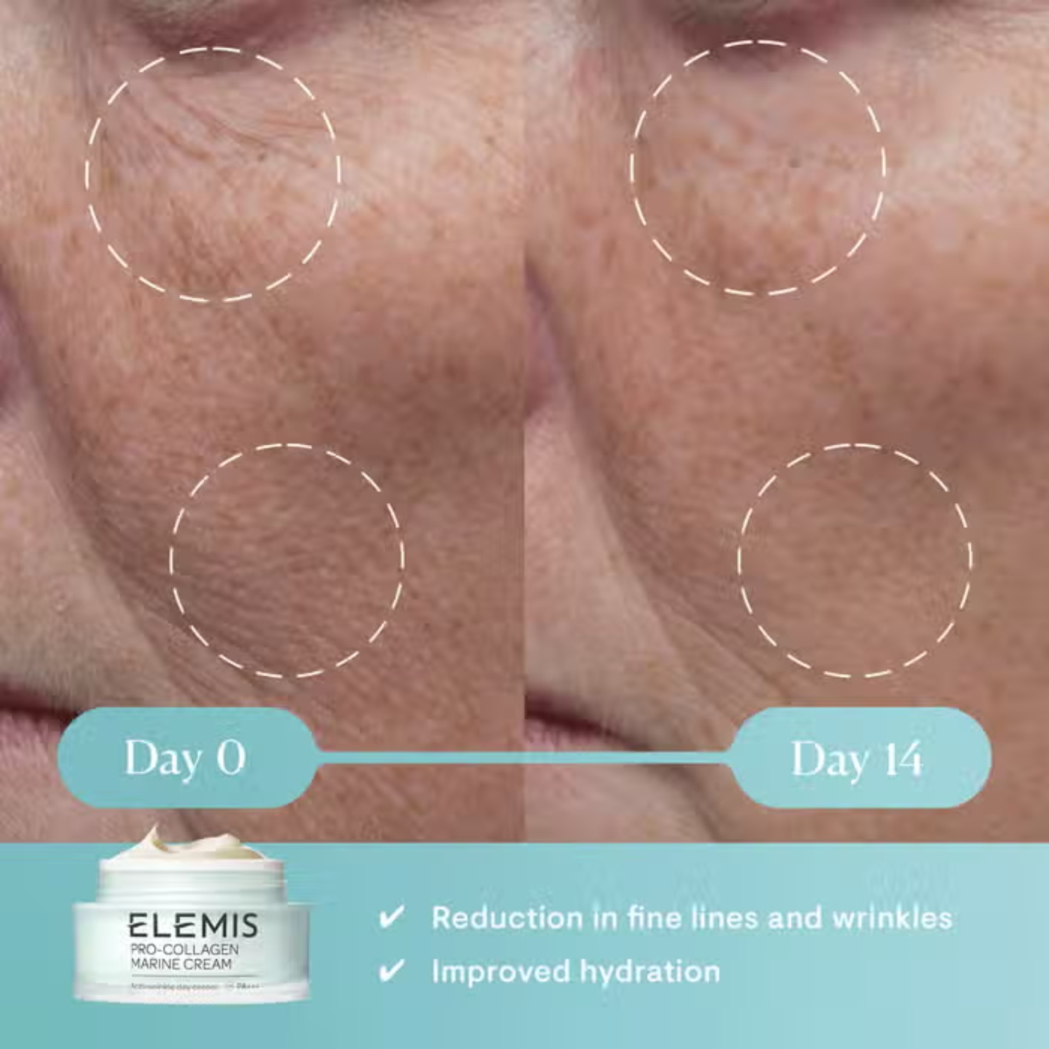 Skincare cream spread on skin with glossy pale sheen