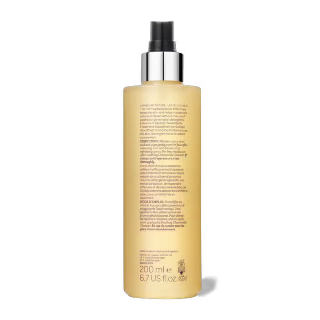 Elemis Apricot Toner 200ml bottle back label with 200 ml details