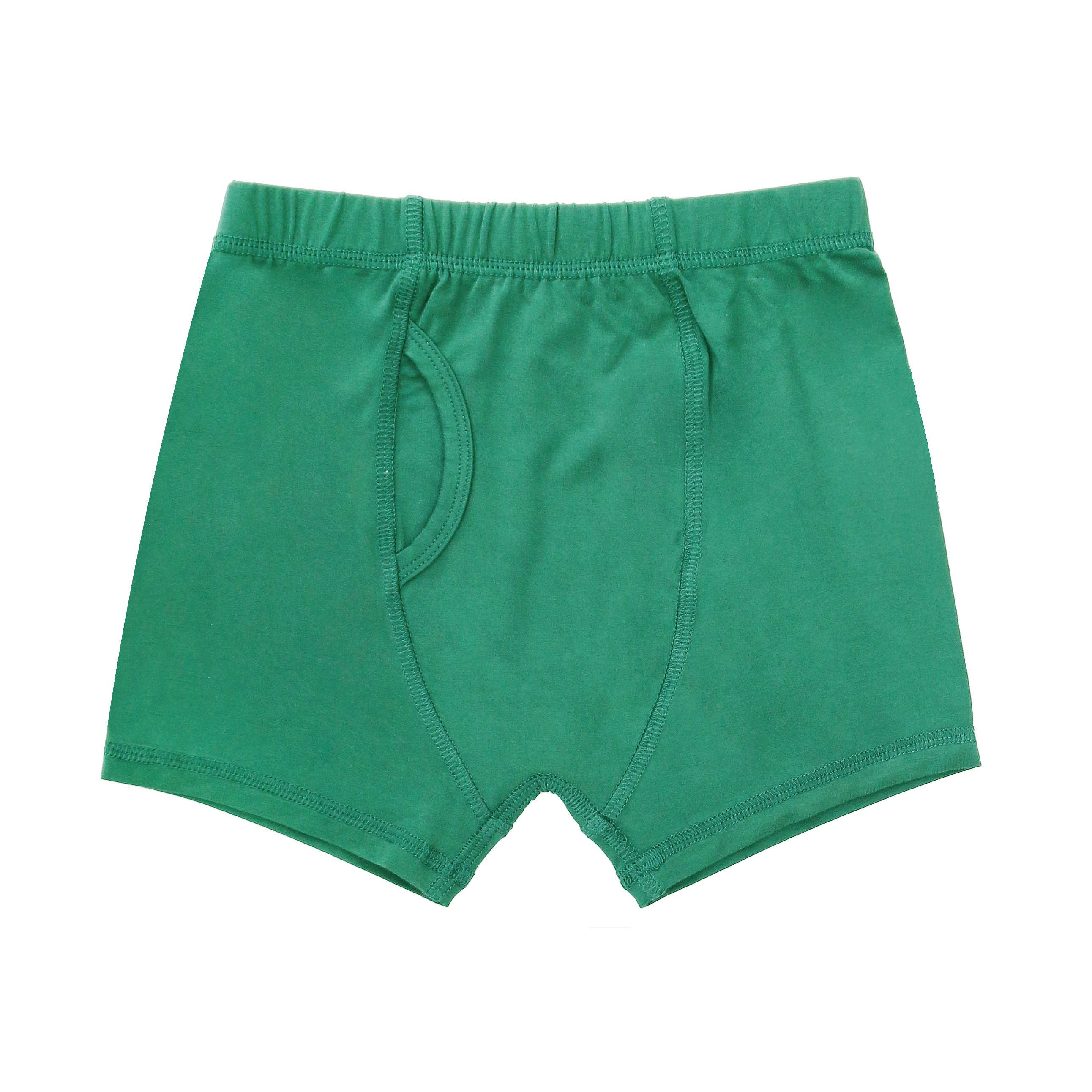 Boys' boxer briefs in green with stretchy elastic waistband