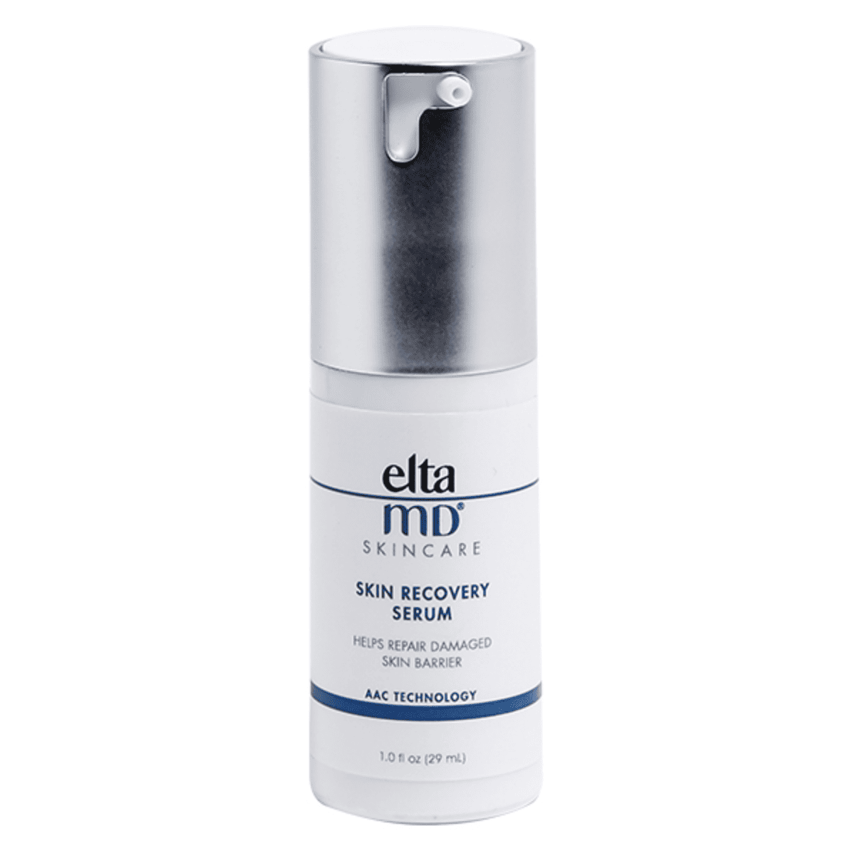 EltaMD Skin Recovery Serum in white bottle with silver pump cap, 1.0 oz (29 mL)