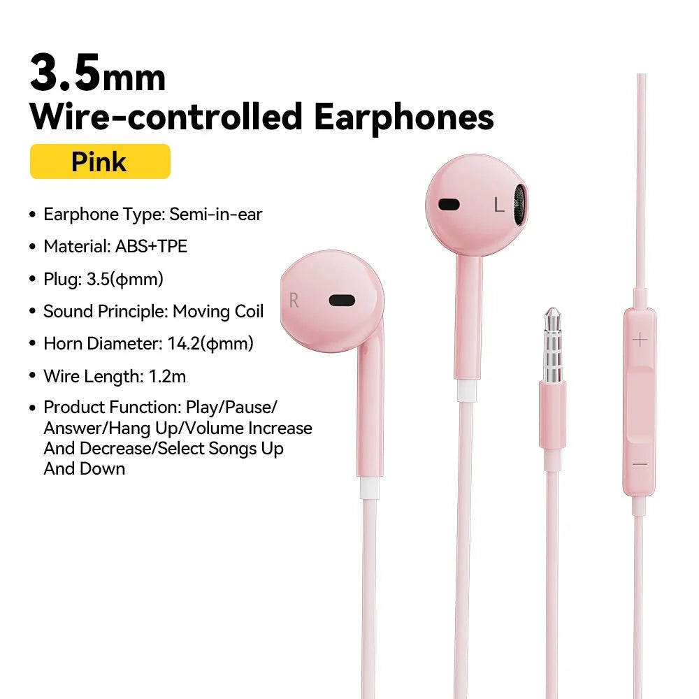ESSAGER 3.5mm Wired In-Ear Headphones | Built-in Mic and Volume Control